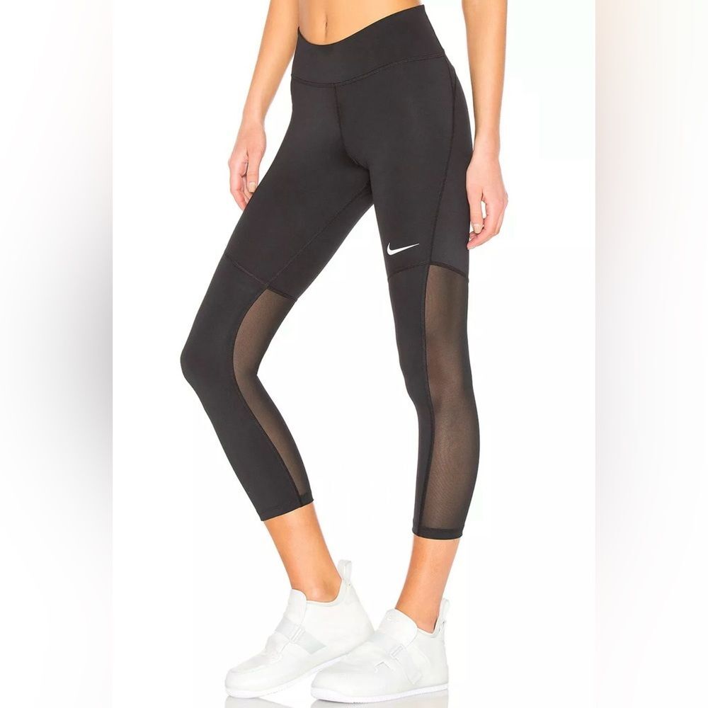 Nike Fly Victory Tight Dri Fit Crop Black Compression Leggings Small